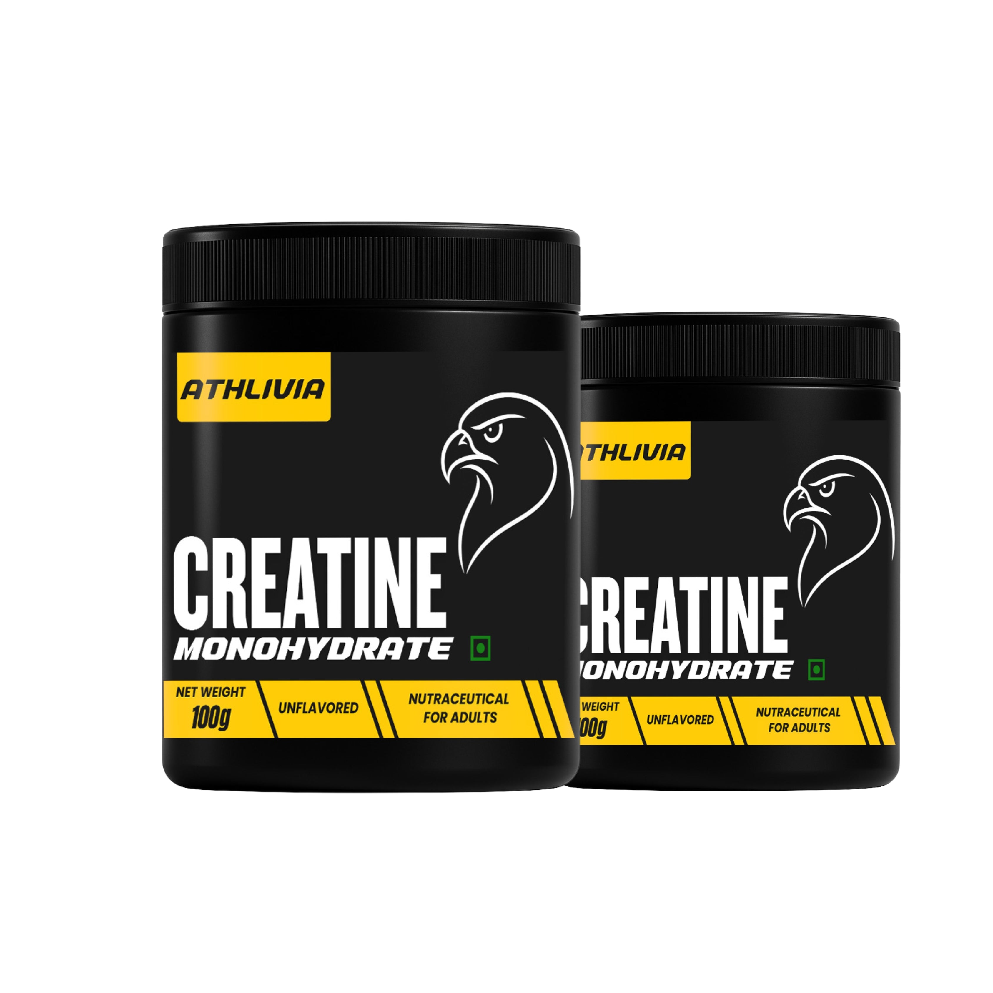 Super Micronized Creatine Monohydrate by Athlivia – Pack of 2 (100g each)